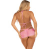 Leg Avenue - Ensemble Trois Pièces Diamants Rose S/M